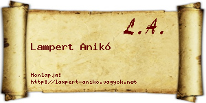 Lampert Anikó névjegykártya